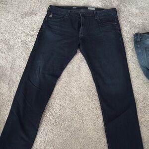 Ag Adriano Goldschmied Black Straight Jeans Classic Fit